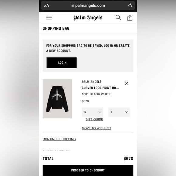 Palm Angels Curved Logo Hoodie in Black/White size L - Picture 16 of 16